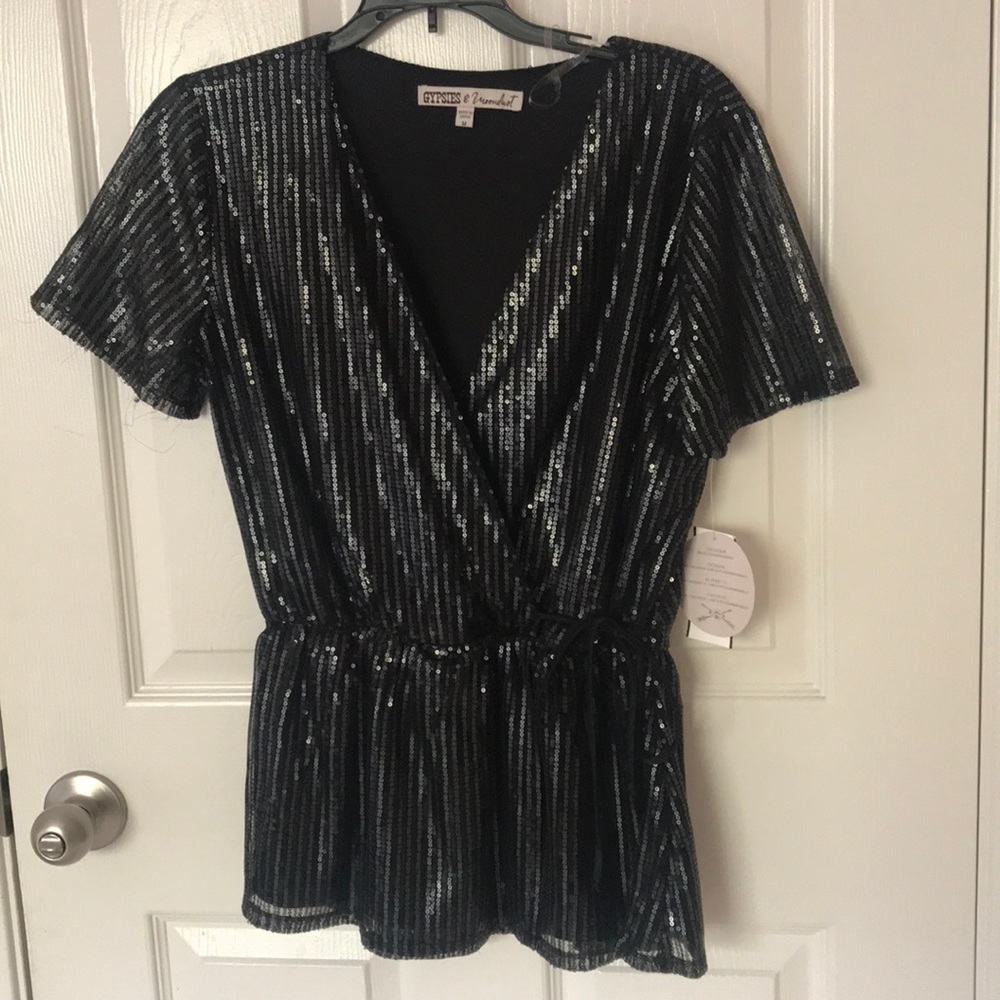 Black Sequin Top
